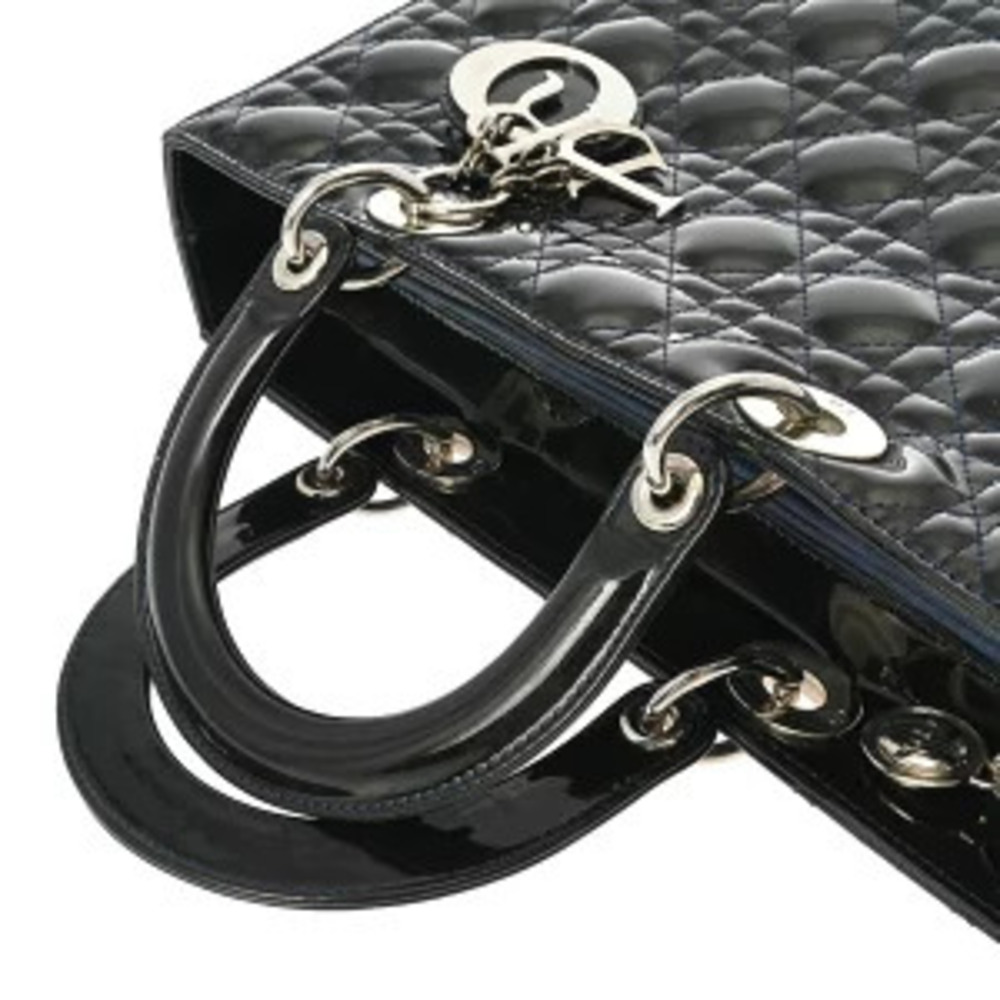 Dior LADY Cannage bag black Patent Vernis leather handbag - Picture 3 of 9